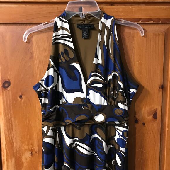 INC Int'l Concepts wildly patterned sleeveless dress Sz S, handkerchief hem - Picture 4 of 6